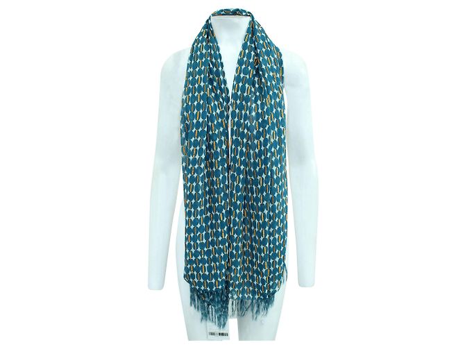 Dries Van Noten Blauer Seidenschal - Ansicht 4