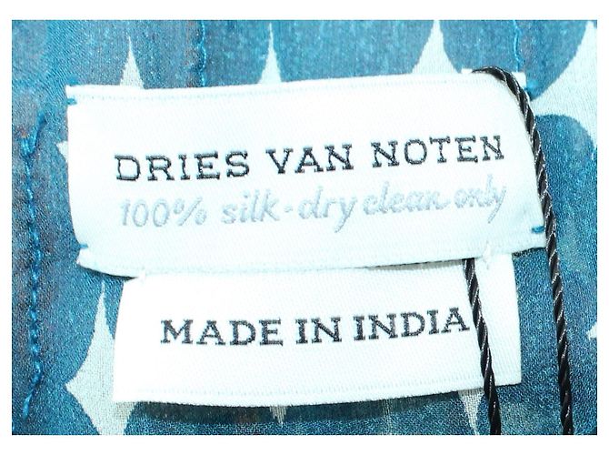 Dries Van Noten Blauer Seidenschal - Ansicht 5