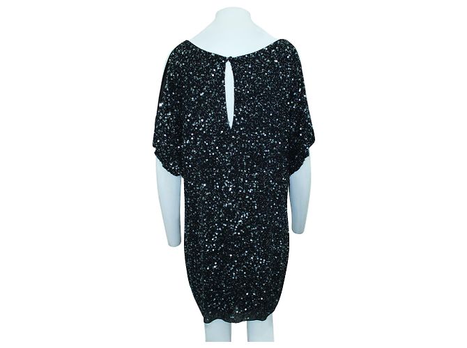 Aidan Mattox Schwarzes Paillettenkleid - Ansicht 3