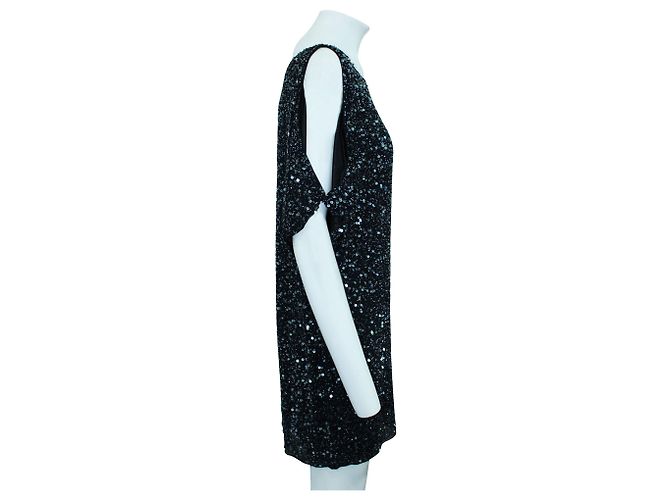 Aidan Mattox Schwarzes Paillettenkleid - Ansicht 4