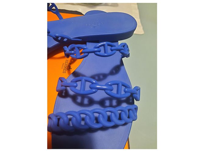Autre Marque Chanel Rival Sandale Hellblau aus Gummi Größe 40 - Ansicht 3