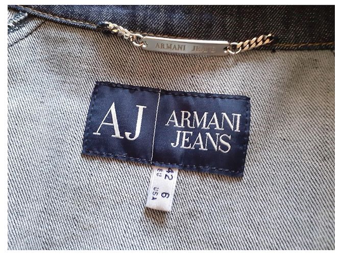 Armani Jeans Bikerjacke aus Denim Blau - Ansicht 2