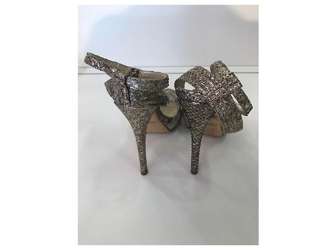 Décolleté aperte Ralph Lauren Oro e Argento Pelle Tacchi a Spillo D'oro - vista 4