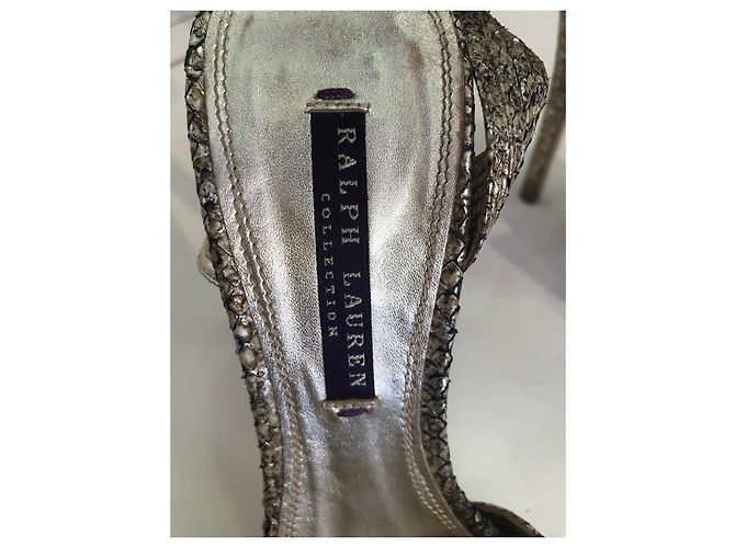 Décolleté aperte Ralph Lauren Oro e Argento Pelle Tacchi a Spillo D'oro - vista 5