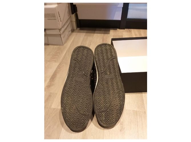 Sneakers Love Moschino in nylon nero e oro - vista 3