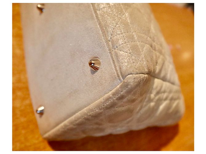 Christian Dior Lady Dior MM Borsa in camoscio argento - vista 6