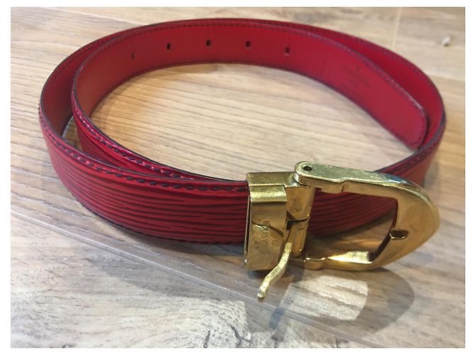 Louis Vuitton Epi Ledergürtel Rot Gold Golden - Ansicht 2