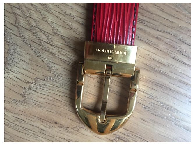 Louis Vuitton Epi Ledergürtel Rot Gold Golden - Ansicht 5