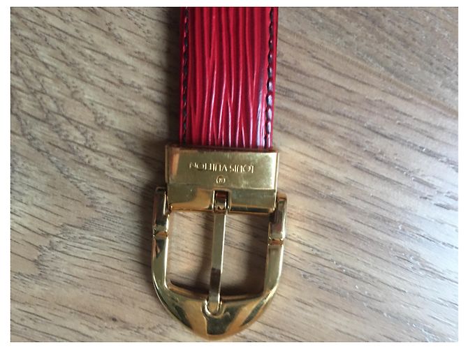 Louis Vuitton Epi Ledergürtel Rot Gold Golden - Ansicht 6