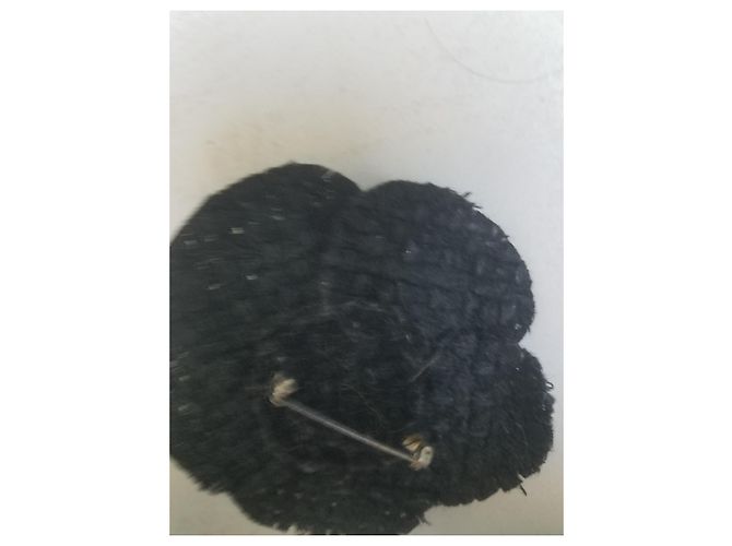 Cambon Chanel Kamelien-Tweed-Brosche Schwarz - Ansicht 3