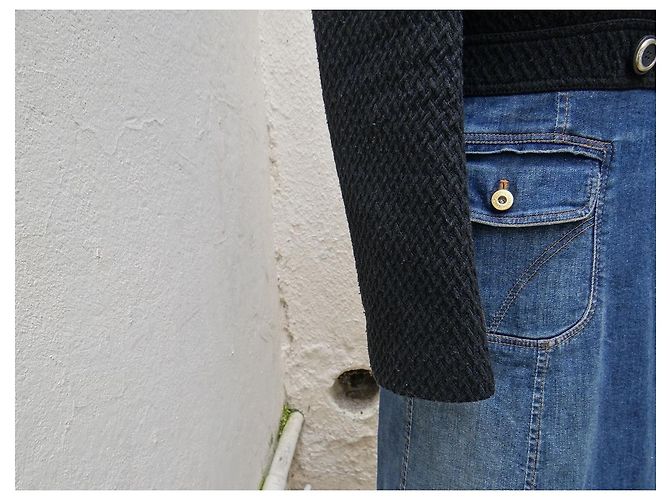 Cappotto Dolce & Gabbana Nero e Blu Lana e Cotone - vista 4