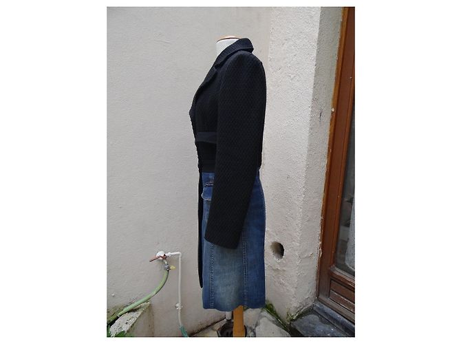 Cappotto Dolce & Gabbana Nero e Blu Lana e Cotone - vista 5