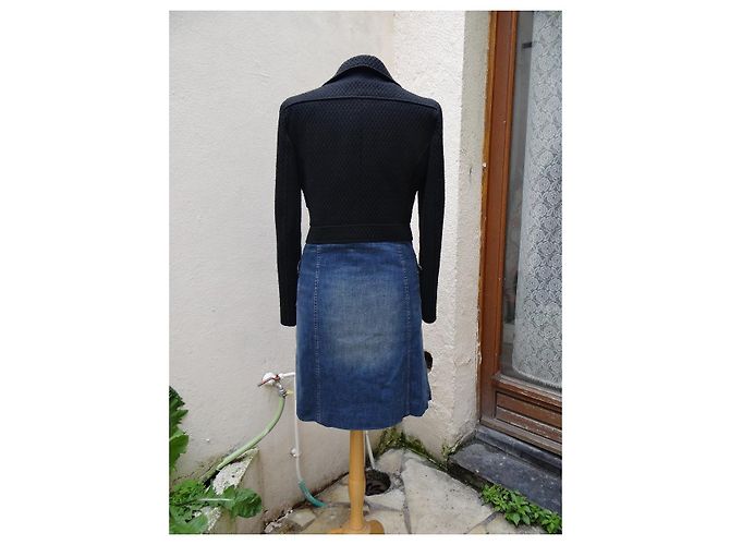 Cappotto Dolce & Gabbana Nero e Blu Lana e Cotone - vista 7