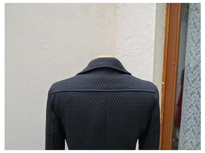 Cappotto Dolce & Gabbana Nero e Blu Lana e Cotone - vista 8