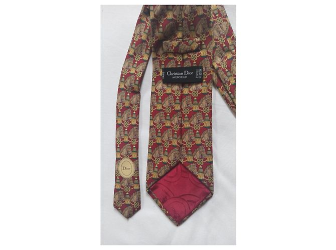 Cravatta Christian Dior in seta con stampa testa di cavallo Multicolore - vista 3