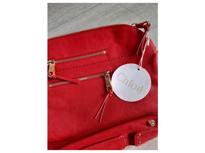 Pochette Chloé in pelle rossa Rosso - vista 2