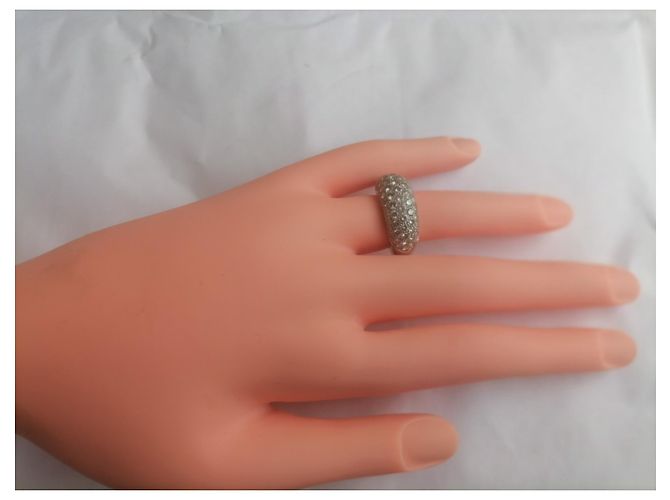 Anello a Cerchio Chaumet in Oro Bianco e Diamanti Argento - vista 2