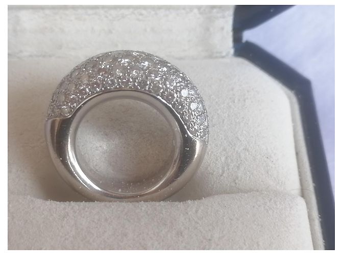 Anello a Cerchio Chaumet in Oro Bianco e Diamanti Argento - vista 6