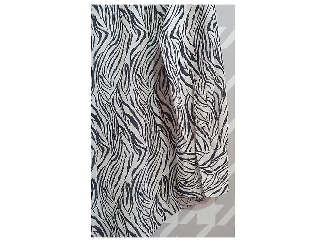 Camisa Isabel Marant Cade de seda estampada manga larga Negro Blanco - vista 3