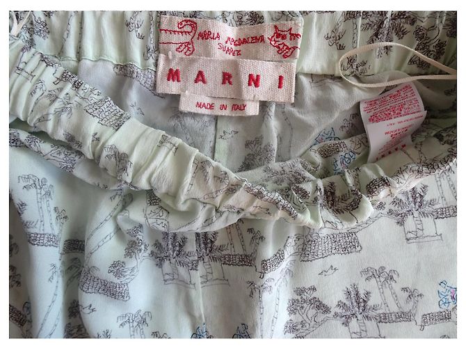 SHORT DE SEDA ESTAMPADO MARNI Verde - vista 2