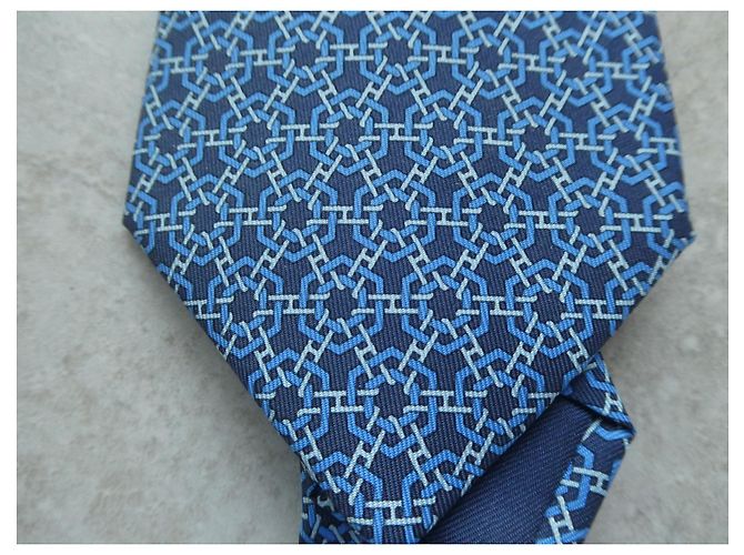 Hermès tie, new with its box Blue - view 2