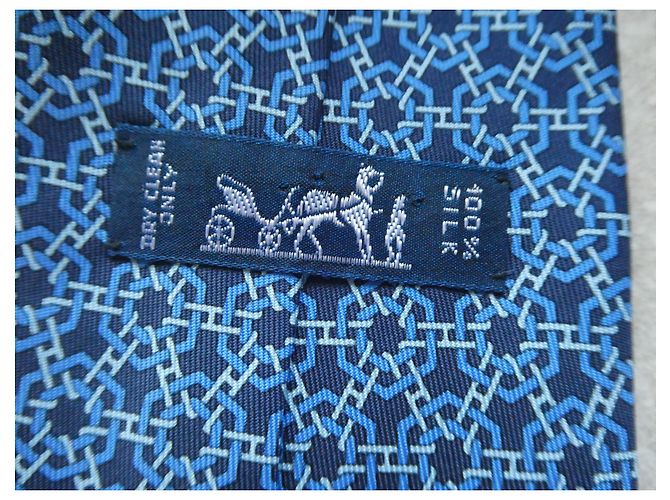 Hermès tie, new with its box Blue - view 3