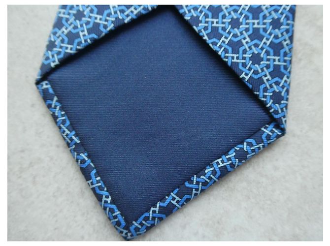 Hermès tie, new with its box Blue - view 4
