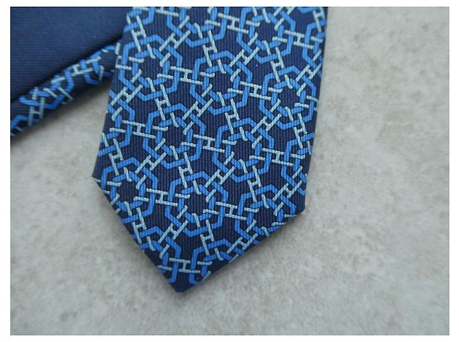 Hermès tie, new with its box Blue - view 8