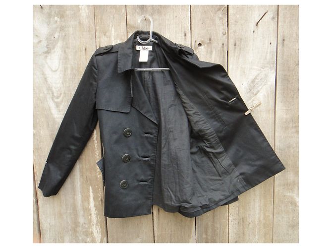 Gabardina de algodón negra Chloé Negro - vista 5