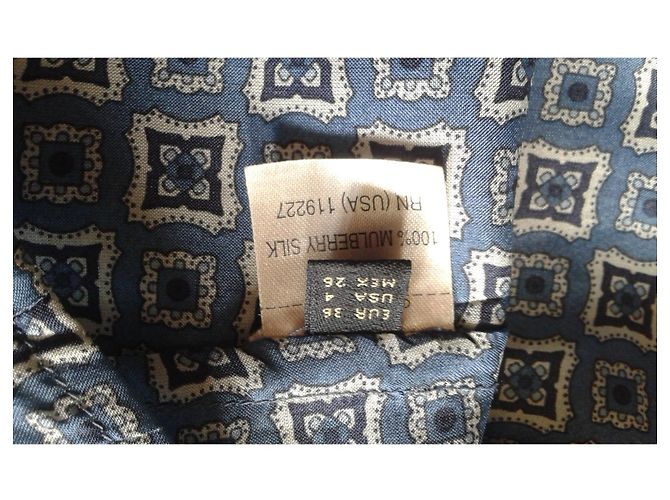 Top de seda azul Massimo Dutti Talla 36 - vista 6