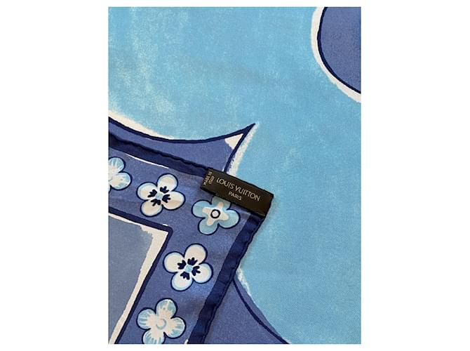 Louis Vuitton Seiden Schals Blau - Ansicht 2