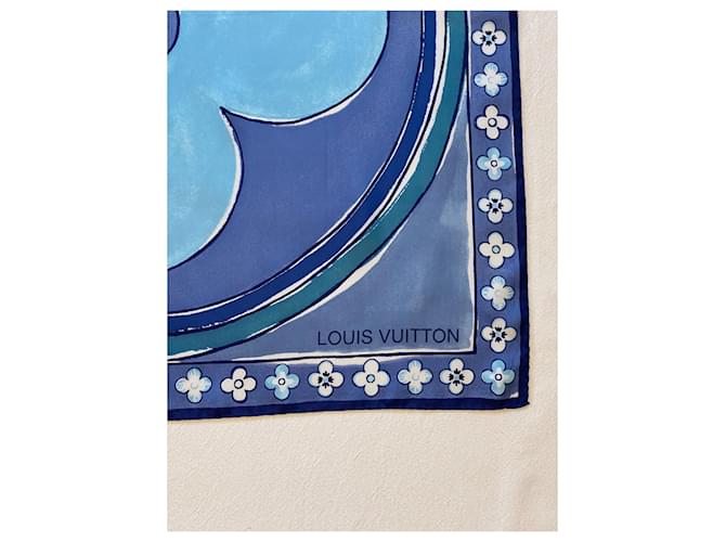 Louis Vuitton Seiden Schals Blau - Ansicht 3