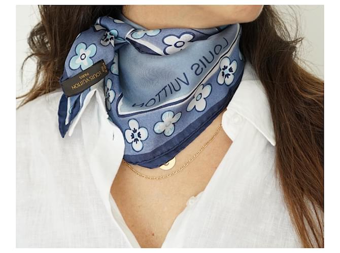Louis Vuitton Seiden Schals Blau - Ansicht 5