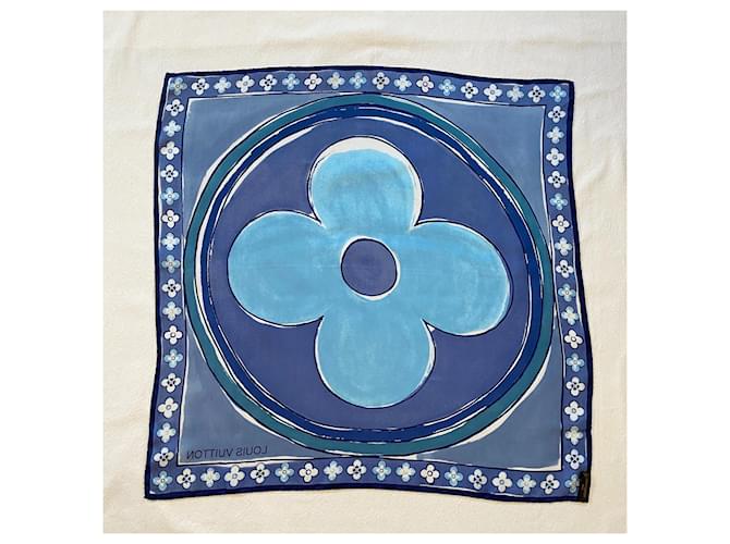 Louis Vuitton Seiden Schals Blau - Ansicht 6