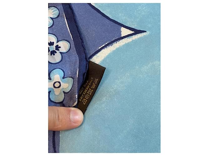 Louis Vuitton Seiden Schals Blau - Ansicht 7