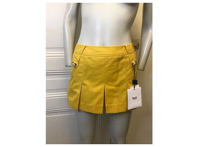 Gonna corta in cotone gialla Dolce & Gabbana Giallo - vista 2