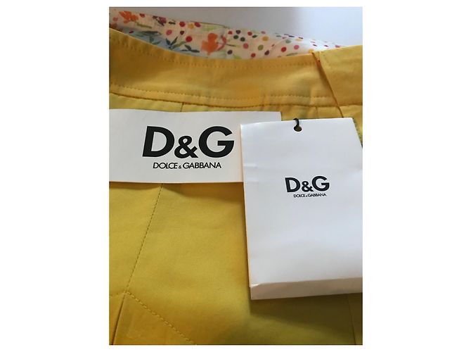 Gonna corta in cotone gialla Dolce & Gabbana Giallo - vista 6