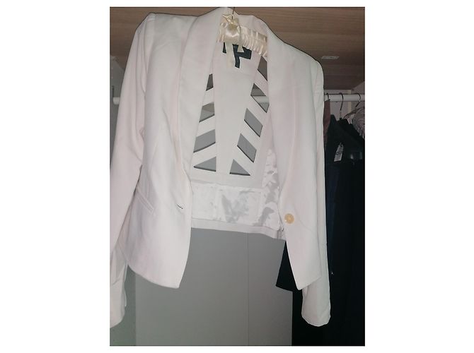 Bcbg Max Azria Kurze Jacke Eggshell XS Aus weiß - Ansicht 2