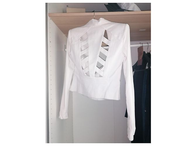 Bcbg Max Azria Kurze Jacke Eggshell XS Aus weiß - Ansicht 3