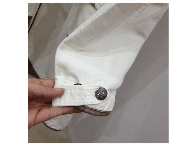Vintage Burberry soprabito bianco Marrone - vista 10