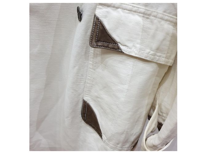 Vintage Burberry soprabito bianco Marrone - vista 15