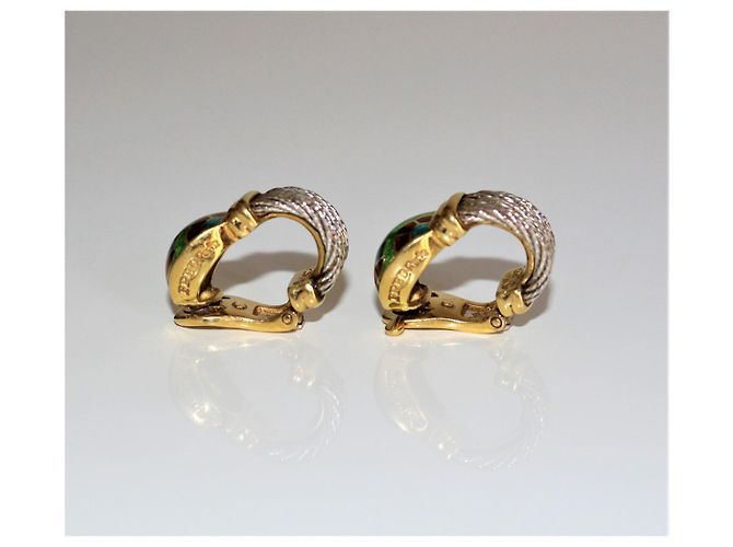 Orecchini a clip Fred Force 10 in oro giallo e acciaio Argento - vista 2