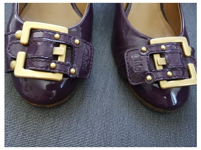 Décolleté Chloé in pelle viola taglia 41 Porpora - vista 4