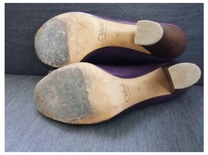Décolleté Chloé in pelle viola taglia 41 Porpora - vista 7