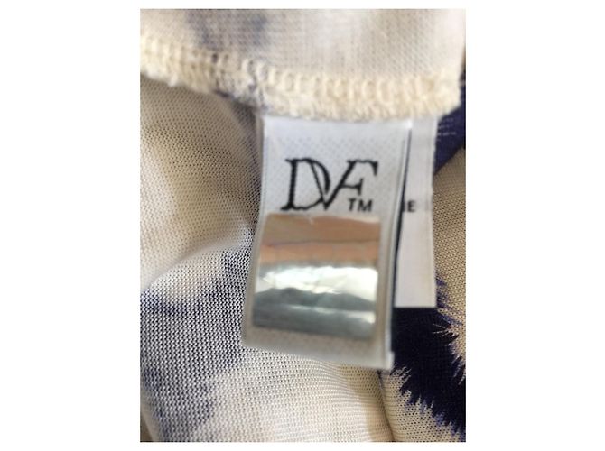 Diane Von Furstenberg Dvf Marlene vestido largo de seda con estampado shibori Blanco Azul - vista 10