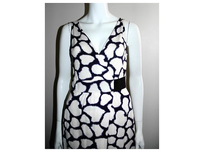 Diane Von Furstenberg Dvf Marlene vestido largo de seda con estampado shibori Blanco Azul - vista 2