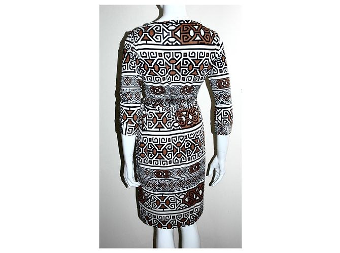Diane Von Furstenberg Vestido cruzado de seda con estampado azteca New Julian Two de DvF Multicolor - vista 5