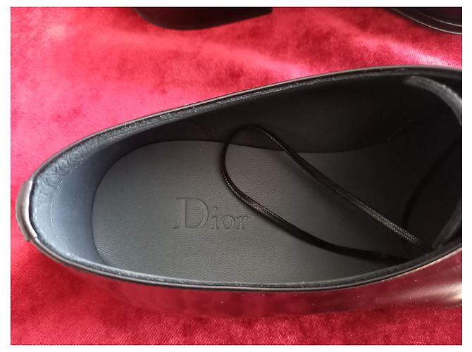 Scarpe derby Christian Dior in pelle nera da uomo Nero - vista 2