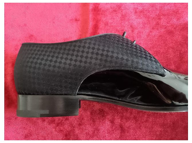 Scarpe Derby Louis Vuitton Uomo Pelle e Tela Damier Nera Nero - vista 3