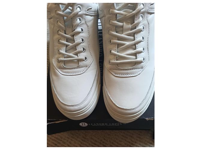 Autre Marque Leandro Lopes Ledersneaker Weiß Python Details - Ansicht 5
